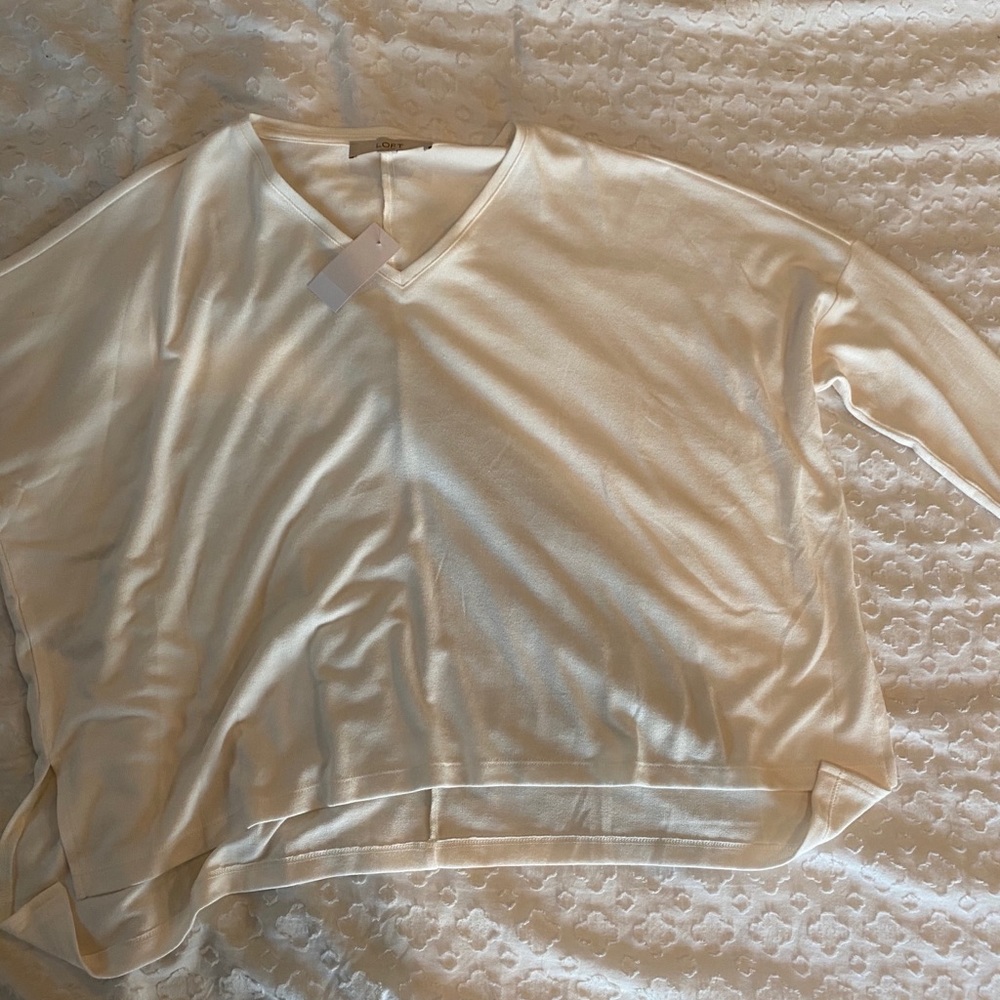 Brand New LOFT V-Neck Dolman Long Sleeve Tee